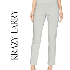 KRAZY LARRY CEMENT GRAY STRIE PULL UP ANKLE PANT 10
